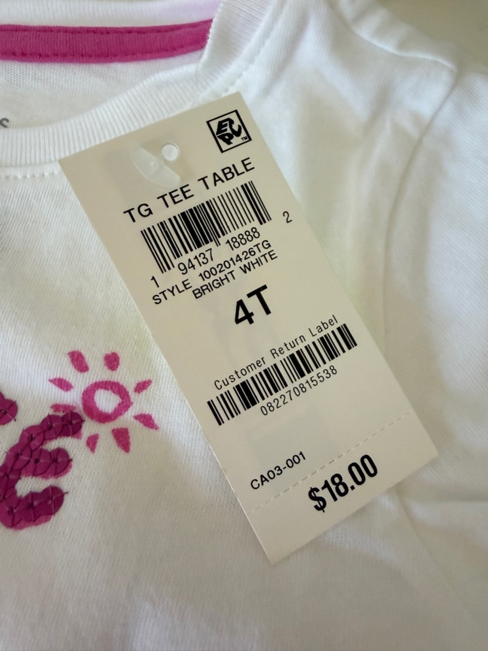 Epic Threads White Tee with Pink Paradise Graphic - Picture 3 of 4